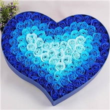 蓝色妖姬加厚100朵香皂花礼盒肥皂花创意礼品圣诞节庆用品批发
