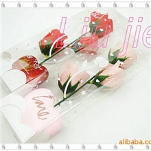 强力推荐圣诞情人节礼物香皂花玫瑰花肥皂花3朵爱心方盒香皂花