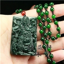 玉器批发供应礼品和田玉石关公挂件青玉辟邪关公吊坠干青项链