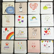 617韩国创意手绘风格对折卡片信封贺卡通用节日卡片