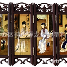 【晖龙厂家】高档商务办公礼品仿古工艺屏风家居古典仕女图屏风
