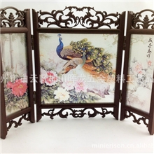 设计生产商务小礼品家具装饰品摆件百鸟孔雀C系列折叠广告屏风