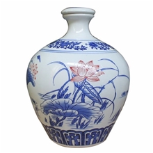 陶瓷家用泡酒瓶酒厂直供青花缠枝莲石榴酒坛5斤
