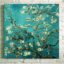 精品帆布画世界名画高清打印复制梵高.杏花仿真画无框画