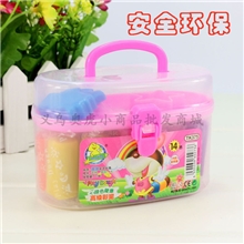 批发香味彩泥桶装14色带模具安全无毒橡皮泥儿童过家家动手玩具