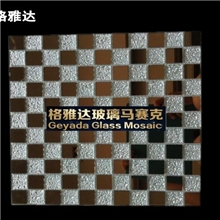 格雅达茶镜+银砖马赛克KTV地中海客厅电视背景墙