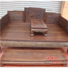 红木家具特价非洲黑檀木罗汉床3件套仿古实木家具