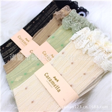 竹纤维镂空花边女袜中筒袜夏季薄外贸日单森女可爱厂家批发