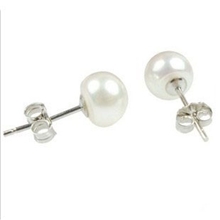 批发供应天然淡水珍珠耳钉9-10mm纯银925珠宝首饰品
