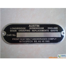 标牌厂家供应高光金属标牌铝标牌拉丝不干胶铭牌制作