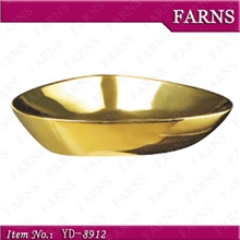 三角特色洗手盆，高级别墅洗手盆，出口中东金色洗手盆YD-8912