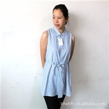 供应批发932条纹女式翻领无袖时尚靓女装衬衣