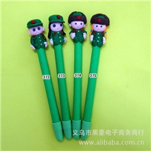 韩版文具批发创意笔可爱卡通软陶笔学生奖品圆珠笔0004