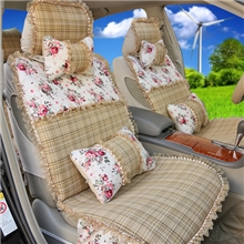 小梅莎2013秋冬季汽车坐垫精品亚麻碎花布座垫套厂家批发CZ06