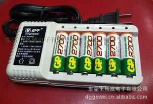 6槽5号劲牛602充电器+6节GP超霸AA2700mah毫安时充电电池