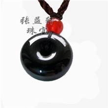 批发供应正品新疆和田玉平安扣挂件黑羊脂青墨玉平安扣吊坠