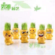 陶瓷微型花卉盆景qq旺旺表情(炫酷小子炫酷表情)草娃娃批发