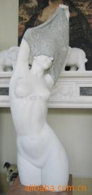 大理石拼色雕塑西方人像脱衣女神H110cm