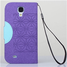 新品三星I9500皮套钻石纹皮套s4撞色皮套左右开保护套手机套