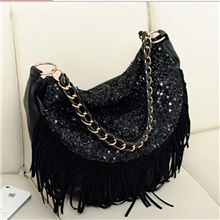 2013新款女包PU亮片流苏包韩版时尚潮包单肩斜挎女士包包批发