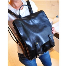 2013新款韩版学院风潮包复古情侣双皮扣亮皮pu书包双肩包