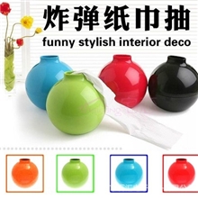 优质材料创意可爱炸弹纸巾抽/纸巾抽车用圆形纸巾抽/纸巾筒批发