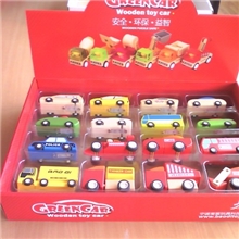 宝笛/外贸出口木质环保益智拼装回力组合玩具包装盒模型车玩具
