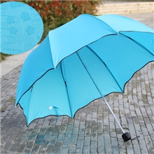 现货批发三折水印花伞拱形荷叶边雨伞厂家直销