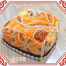 新疆维吾尔族手工花帽/新疆民族花帽批发