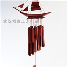 【网上畅销】家饰纯手工竹制帆船风铃学生生日节日工艺礼品批发