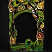 【贝叶】东南亚风格泰国印度民族特色木质纯手工柚木雕花镜框