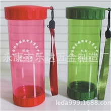 厂家直销新款创意塑料杯单层加厚带滤网水杯开业纪念礼品杯