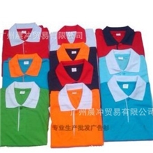 批发虎枪牌洗涤插色翻领短袖纯色广告衫文化衫可印花印字加工LOGO