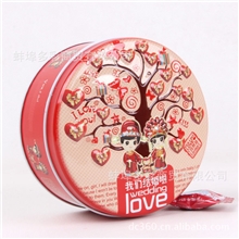 婚庆喜糖包装盒糖果盒批发礼品盒高档浮雕工艺圆形铁盒105圆罐