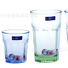 喜碧彩色艾尔九角宝石蓝玻璃水杯威杯柠檬杯