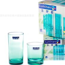 弓箭乐美雅彩色直身玻璃茶杯柠檬水杯威杯洋酒杯