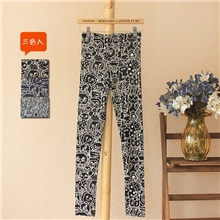 F3Y4306秋季新款日系女装学院风卡通印花修身打底裤(三色入）