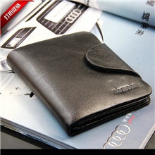 厂家直销真皮钱包批发男士韩版短款钱包钱夹三折卡包新款