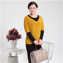 尹沐【厂家批发】中老年女装秋装长袖T恤妈妈装套头蝙蝠针织衫
