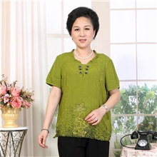 尹沐【厂家批发】中老年女装夏装套装上衣九分裤中老年女装套装