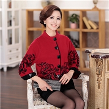 秋装新款中老年针织衫加厚毛衣妈妈装外套长袖宽松大码女装外套