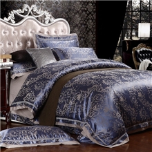 天丝棉四件套批发丝绵提花镂空4件套婚庆床品套件水星家纺品牌