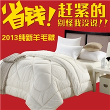 【伙拼】单拍连接澳洲羊毛被批发100%澳洲羊毛纯色格调四季被子