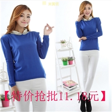 秋冬装新品女式针织打底毛衣纯色丝光棉套头修身毛上衣厂家直销