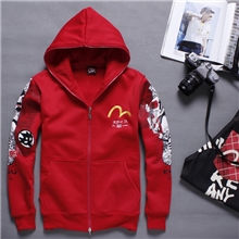 青少年外贸服装潮牌陈冠希加厚加绒男士开衫卫衣外套男卫衣抓绒