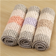 雪尼尔卧室床边毯卫生间浴室防滑吸水脚地垫客厅玄关圈绒条纹地毯