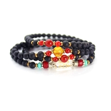 香港集福轩厂价饰品批发天然砭石108颗*5mm佛珠手链地摊