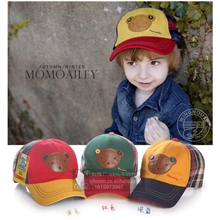 2013新春款华南帽儿童鸭舌帽子宝宝小熊棒球帽韩国版批发男女潮