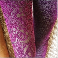 秋新款贵气蕾丝提花镂空显瘦韩国绒九分裤薄金丝绒打底裤长裤女