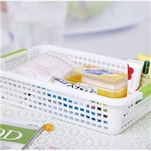 【厂家直销】高品质杂物收纳篮收纳筐塑料篮带彩色防滑把手